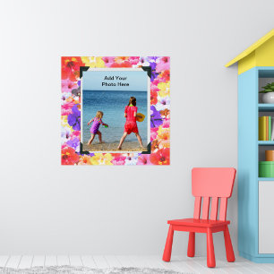 Trefärgade Mosaik Hibiskus Blommor, Poster