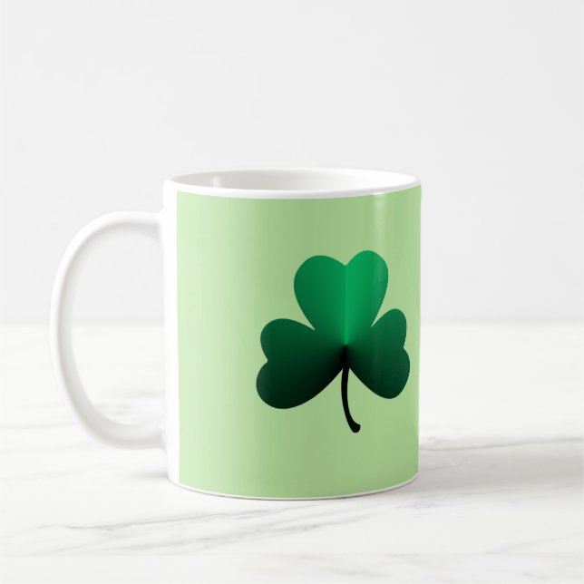Trefilig grön klöver kaffemugg (Vänster)