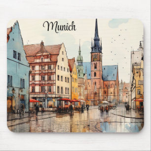 Trefligt målat München Musmatta