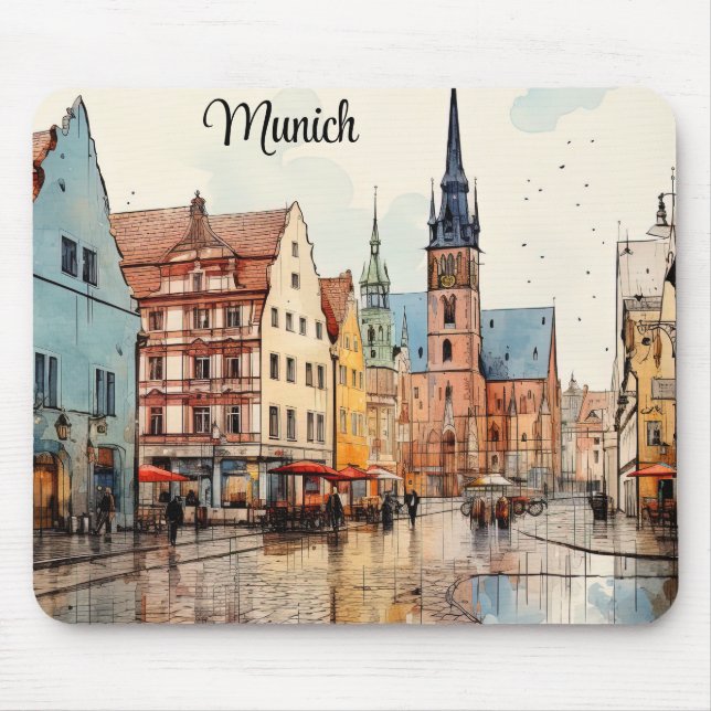 Trefligt målat München Musmatta (Framsidan)