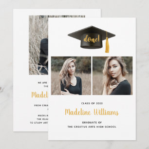 Trefoto Grad Cap Studenten-meddelandekort Meddelande