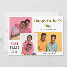 trefoto med enkel Elegant Lycklig Fars dag Julkort