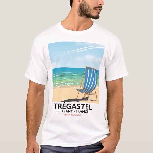 Trégastel, Bretagne Frankrike strand reserelaterad T Shirt (Framsida)