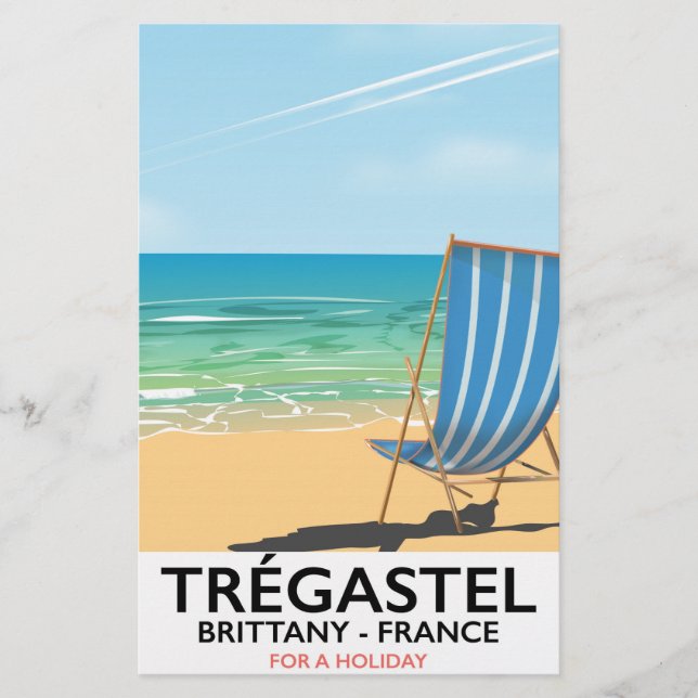 Trégastel, Bretagne Frankrike-strandaffisch Brevpapper (Framsida)