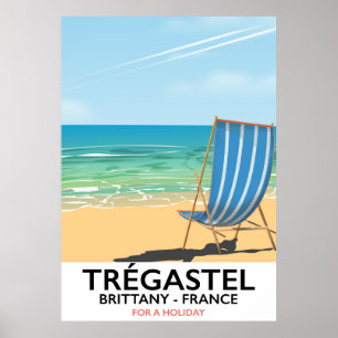 Trégastel, Brittany Frankrike-semester poster