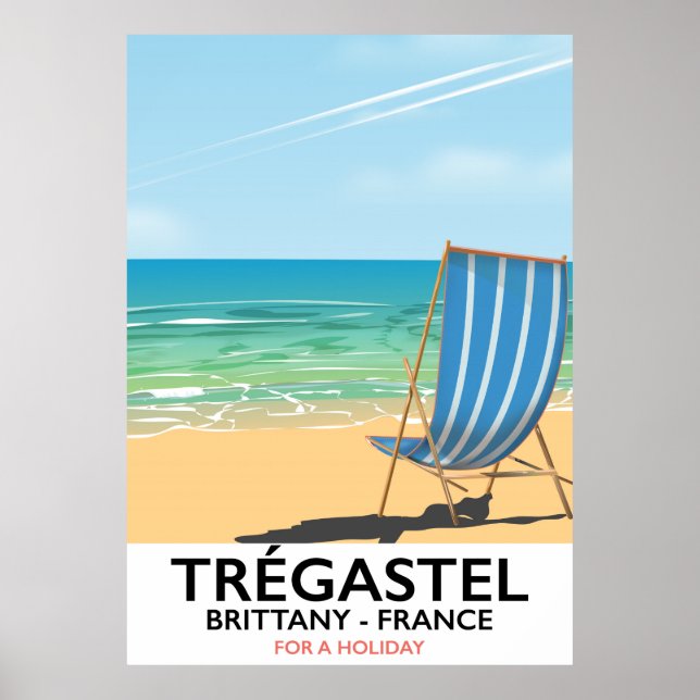 Trégastel, Brittany Frankrike-semester poster (Framsidan)
