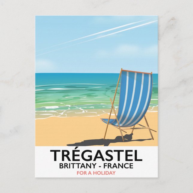 Trégastel, Brittany Frankrike-semester poster Vykort (Framsida)