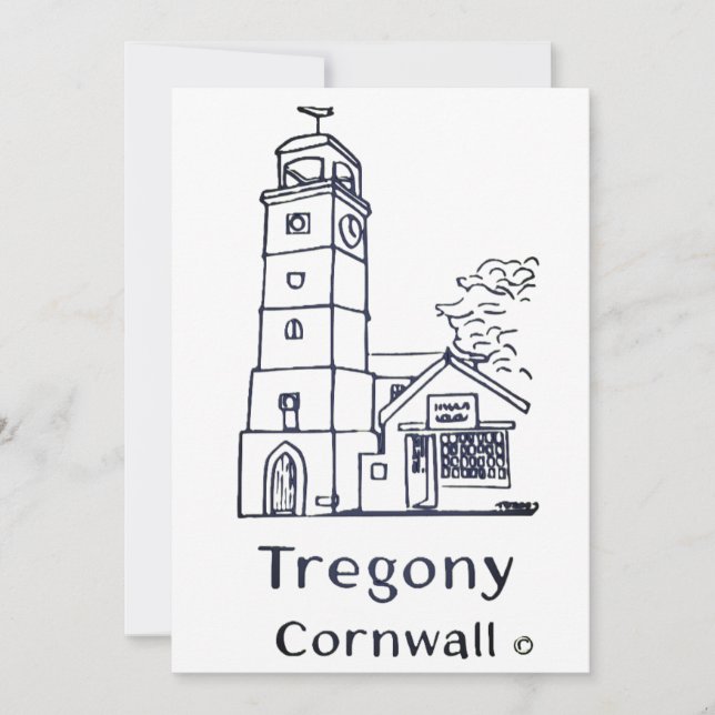 Tregony clocktower card tack kort (Framsida)