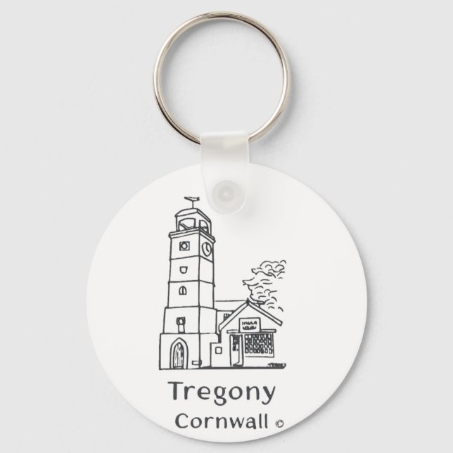 Tregony Clocktower Keyring Nyckelring (Framsida)