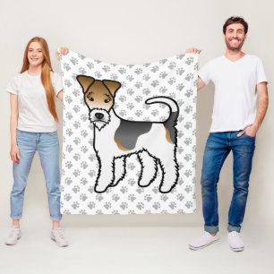 Trehjulig tråd Fox Terrier Söt Tecknad Hund Fleecefilt