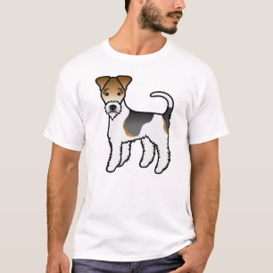 Trehjulig tråd Fox Terrier Söt Tecknad Hund T Shirt