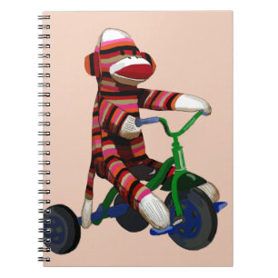 trehjuling sock monkey anteckningsbok