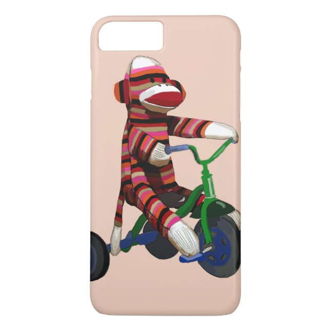 trehjuling sock monkey Case-Mate iPhone skal (Baksida)