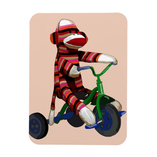 trehjuling sock monkey magnet (Vertikal)