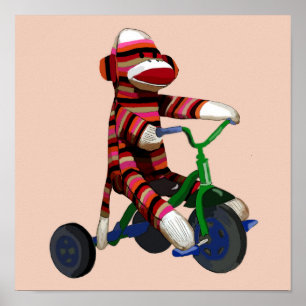 trehjuling sock monkey poster