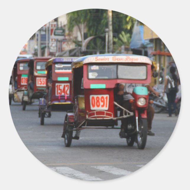 Trehjulingar Runt Klistermärke (Framsida)