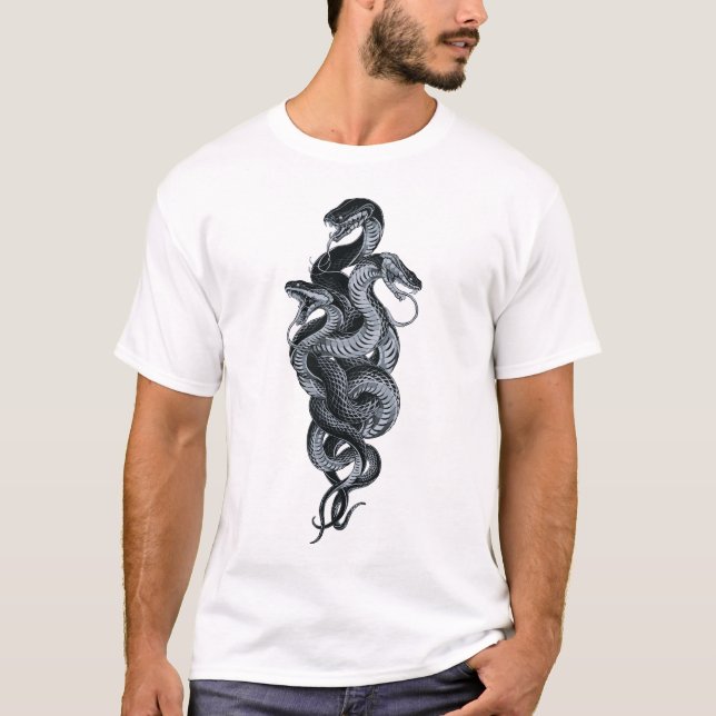 Trehövdad Orm Mästerverk T Shirt (Framsida)