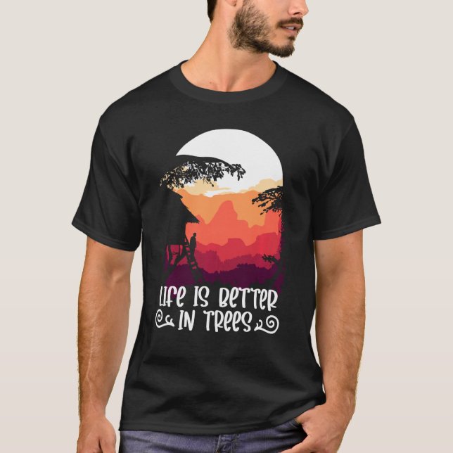 Trehustiden är bättre i Träd Treehouse T Shirt (Framsida)