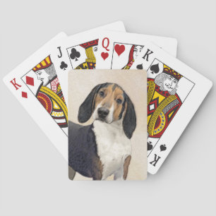 Treing Walker Coonhound Painting - Original Art Casinokort