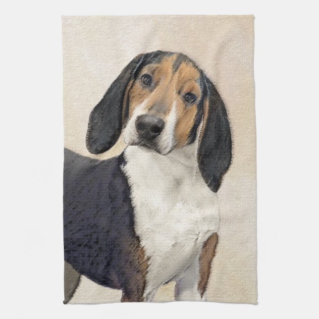 Treing Walker Coonhound Painting - Original Art Kökshandduk (Vertikal)