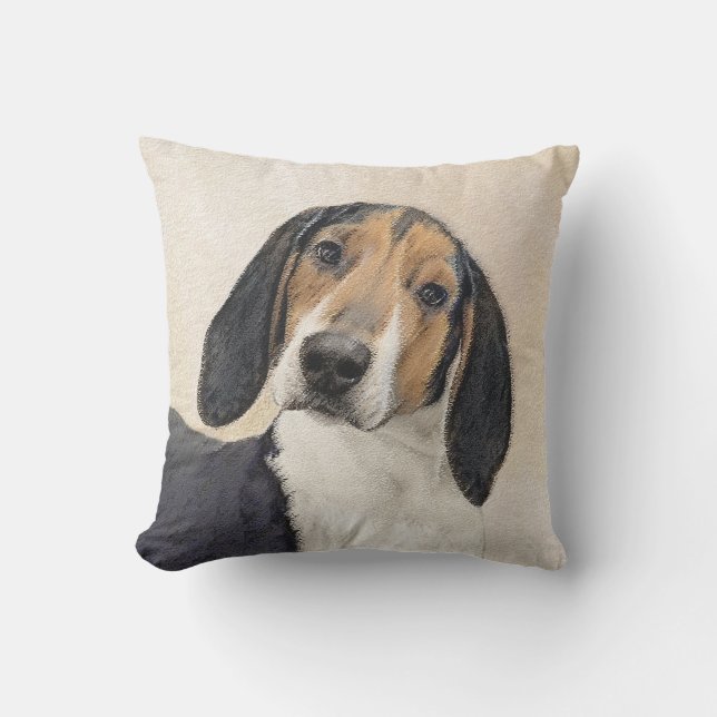 Treing Walker Coonhound Painting - Original Art Kudde (Framsida)
