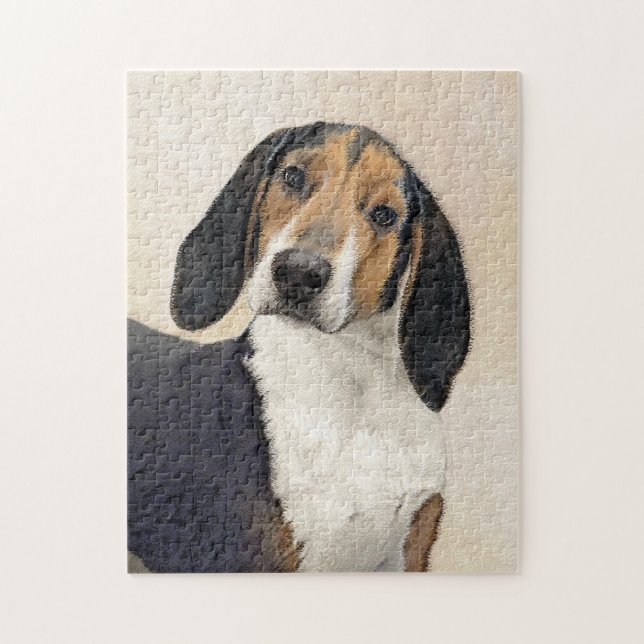 Treing Walker Coonhound Painting - Original Art Pussel (Vertikal)