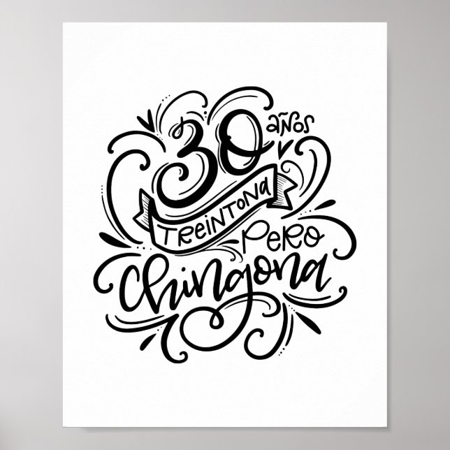 Treintona Pero Chingona Poster (Framsidan)