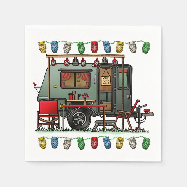 Trek Travel Pods RV lycklig camper Pappersservett (Framsidan)