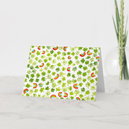 Trekantiga klöverblad och regnbågar KUNDANPASSNING Kort