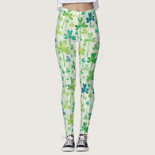 Trekantsklöver St. Patricks dag Ljusgröna Leggings