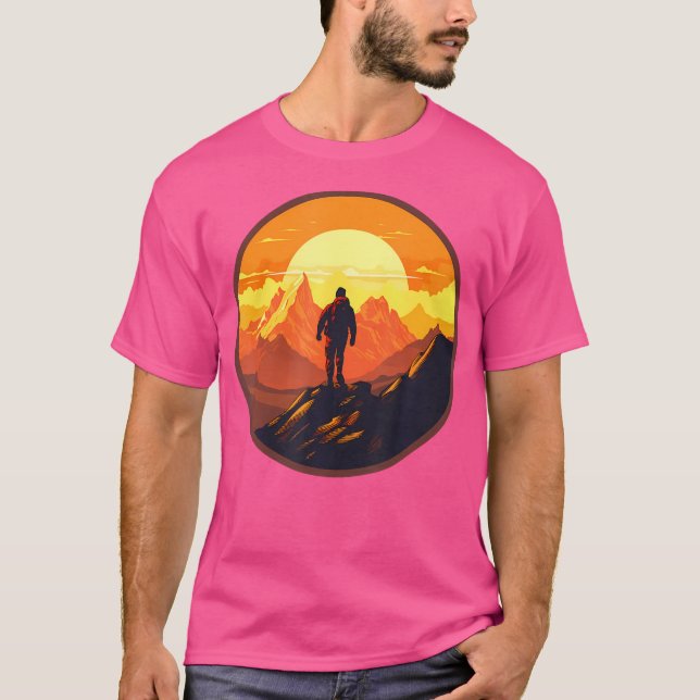 Trekking Mountaintainering Hiking Mountains Nature T Shirt (Framsida)