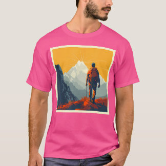 Trekking Mountaintainering Hiking Mountains Nature T Shirt