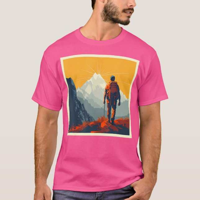 Trekking Mountaintainering Hiking Mountains Nature T Shirt (Framsida)