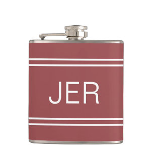 Trekletterinitialer Monogrammerad Mörk Trendig Röd Fickplunta