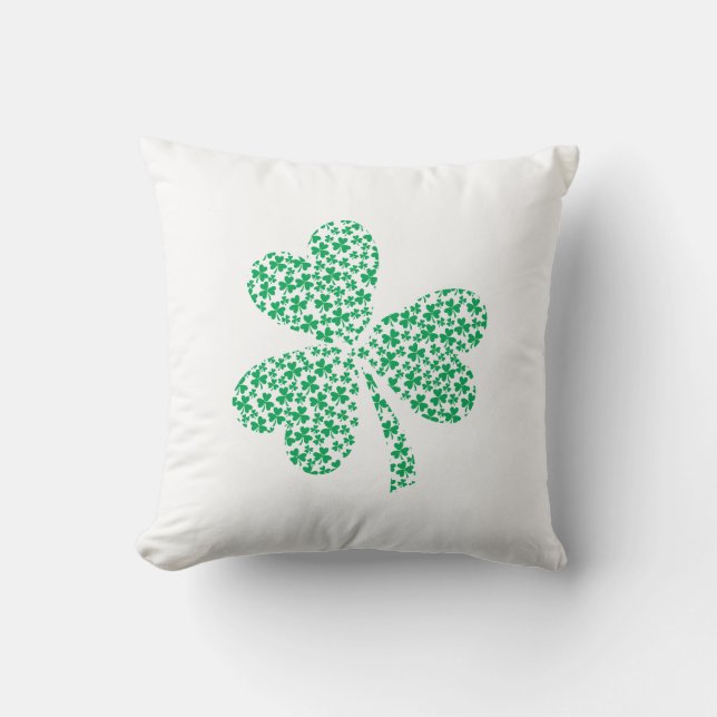 Treklöver för St Patricks dag Kudde (Framsida)