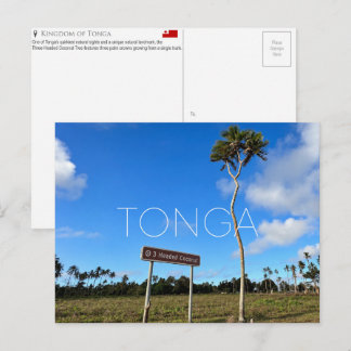 Trekronigt kokosnötsträd, Tonga Reser vykort
