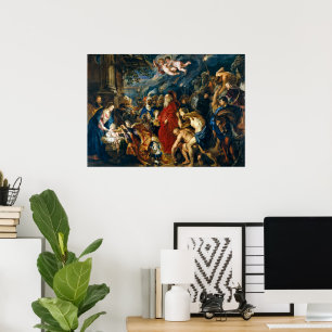 Trekungarnas tillbedjan Peter Paul Rubens Poster