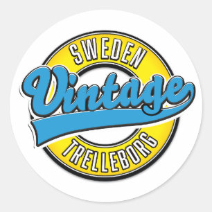Trelleborg Sverige vintagelogotyp Runt Klistermärke
