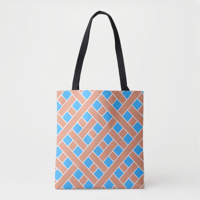 Trellis Blue Background Tygkasse (Framsida)