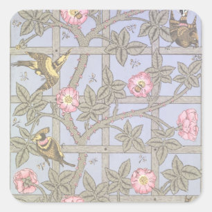 "Trellis" tapet design, 1864 Fyrkantigt Klistermärke