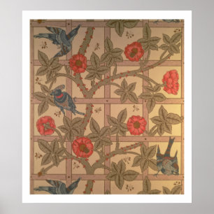 "Trellis" tapet design, 1864 Poster