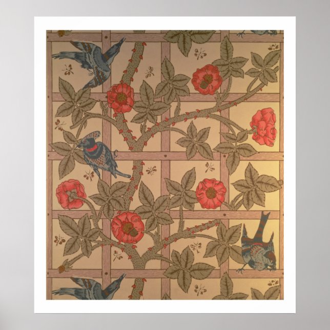 "Trellis" tapet design, 1864 Poster (Framsidan)