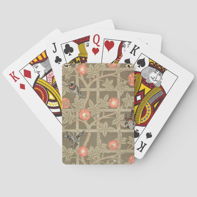 Trellis tapet-design med flaska grönt baksida casinokort (Baksidan)