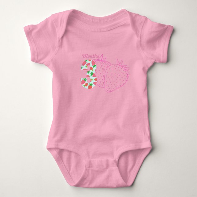 Tremånaders baby bodysuit t shirt (Framsida)