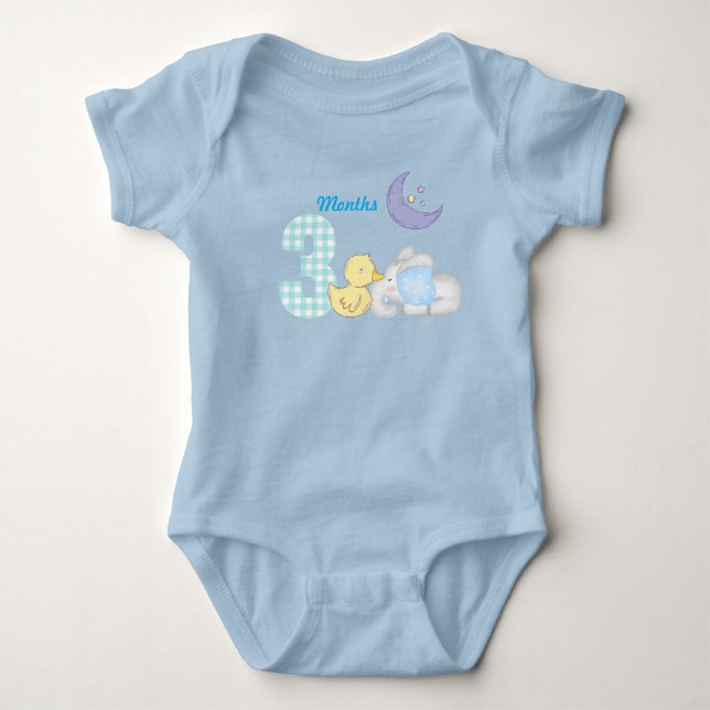 Tremånaders baby bodysuit t shirt (Framsida)