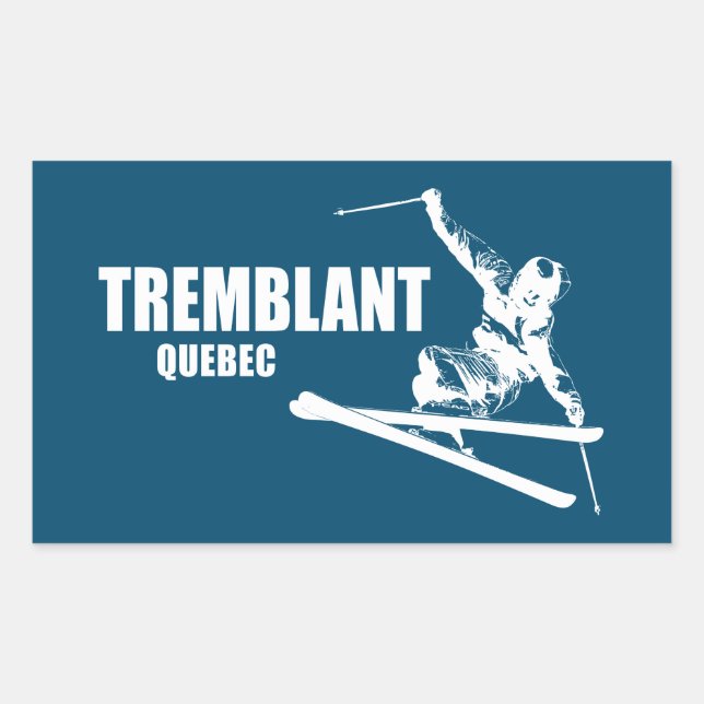Tremblant Quebec Skier Rektangulärt Klistermärke (Framsida)