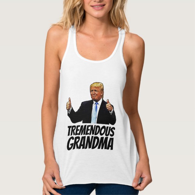 TREMENDOUS GRANDMA TRUMP T—SHIRTS LINNE MED RACERBACK  (Framsida)