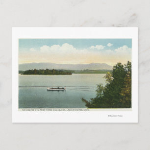 TreMile Island View of the Ossipee Mts Vykort
