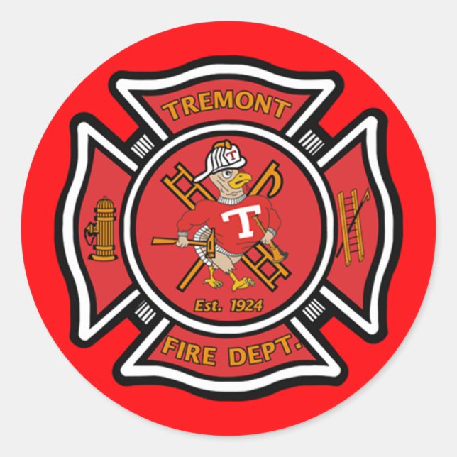 Tremont Fire Department Runt Klistermärke (Framsida)