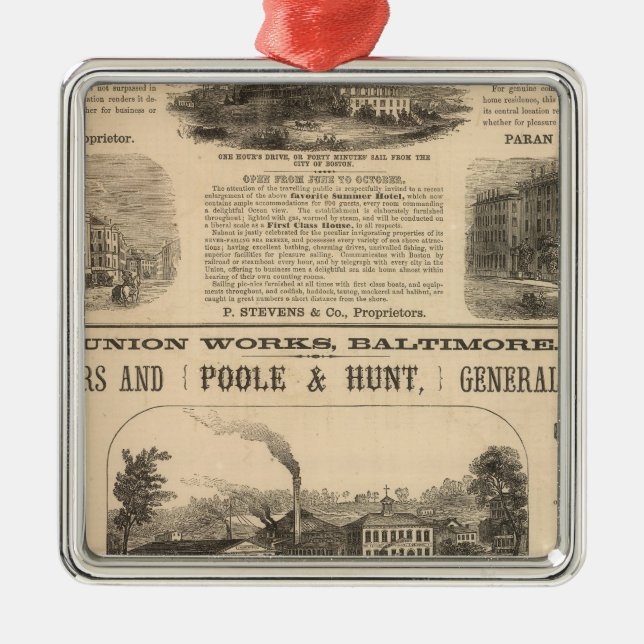 Tremont hus, Boston hotellNahant hus Julgransprydnad Metall (Framsidan)